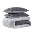 thumbnail image 4 of Set de edredón Sweet Home Collection Ombre Pintuck Gray Queen, 4 of 6