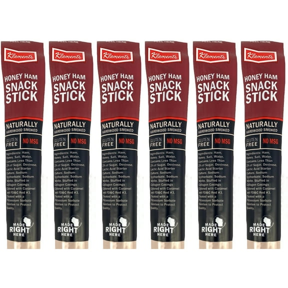 Klements Honey Ham Sticks 6 Pack (0.8 ounces each) with Mystery Gift - Bundled by SUPERDEALS