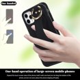 thumbnail image 2 of Allytechgroup 2024 New Trendy Back Case Cover for Apple iPhone 12/ iPhone 12 Pro, Premium PU Leather Luxury Design with Ring Holder Stand Bracket Bumper Shockproof Phone Case for Girls Women, Black, 2 of 8