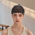 thumbnail image 4 of Unique Bargains Women's 1pc Stylish Bead Hollow Wide Headwrap Black, 4 of 5