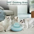 thumbnail image 5 of Ceramic Cat Water Fountain, 2.1L/71oz Cat Fountain with 3 Carbon Filters and 2 Quiet Pumps, Cupcake Pet Water Dispenser for Cats and Dogs (Light Blue), 5 of 7