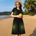 thumbnail image 4 of Disketp Mandala With Marijuana Leaf para Vestido de Manga Corta para Mujeres, Vestidos de Verano para Mujeres, Casual y Holgado para la Playa, 4 of 6