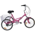 thumbnail image 5 of Lilypelle Folding Tricycle 20" Wheels Unisex Bikes 7 Speed Adult Trike,Rose Red, 5 of 6