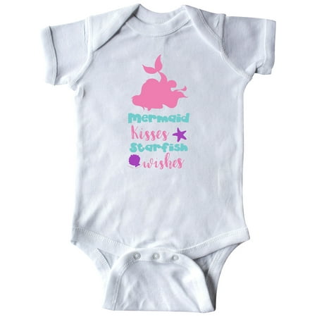 

Inktastic Mermaid Kisses Starfish Wishes - Pink Blue Purple Gift Baby Girl Bodysuit