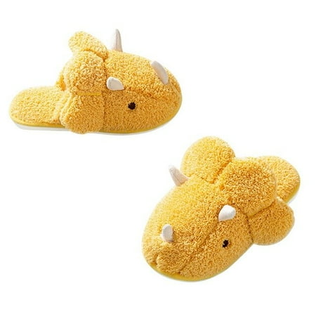 

PIKADINGNIS Winter Home Slippers Cartoon Animal Slippers Men Women Large Size Slides Lovers Outdoor Wool Thick Warm Cotton Slippers Slides