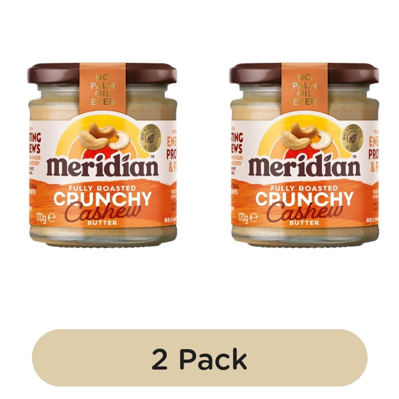 Meridian Crunchy Cashew Butter 170g, British Import (Pack of 2)