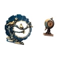 thumbnail image 5 of CoudarTitie Figurine Craft Knick Knack Resin Globe Modern Statue Table Clock Collectible Desk Art for House Decorations Bookshelf Living Room Indoor Shelf Office Fireplace Bedroom Cabinet, 5 of 8