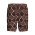 thumbnail image 7 of Daiia Brown Gold Grid Mens Woven Stretch Pajama Short,Short Pajama Pants-Small, 7 of 7