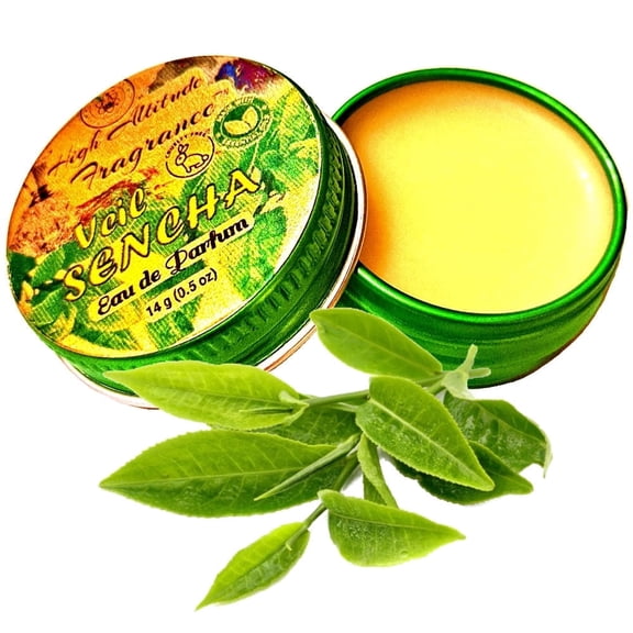 SENCHA VEIL - Botanical Green Tea Solid Perfume with Bergamot, Jasmine, Gardenia - 0.5oz