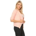 thumbnail image 3 of Women's Fitted Waist Length Jacket Open Front Draped Neck Ruched Sleeves, 3 of 5