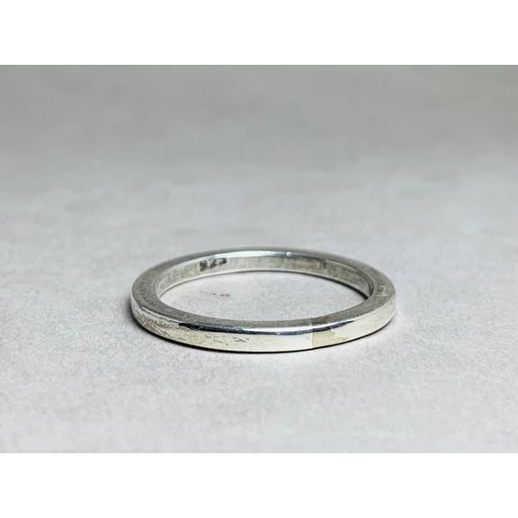Heaven Crafts Flat Band Ring 925 Sterling Silver Unisex Thin Band Handmade Stackable Gift Item