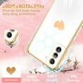 thumbnail image 2 of Compatible with Samsung Galaxy S21 Case with HD Screen Protector Shockproof Protection, Love Heart Plating Girly Women Cute Soft TPU Luxury Elegant Case for Galaxy S21 5G, White, 2 of 12