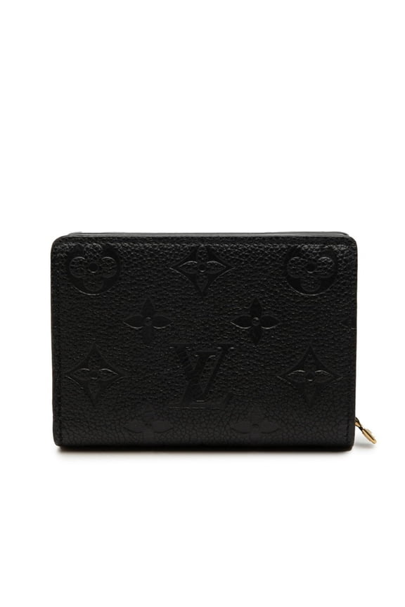 Pre-Owned Louis Vuitton Monogram Empreinte Portefeuille Claire Bi-fold Wallet M80151 Noir Black...