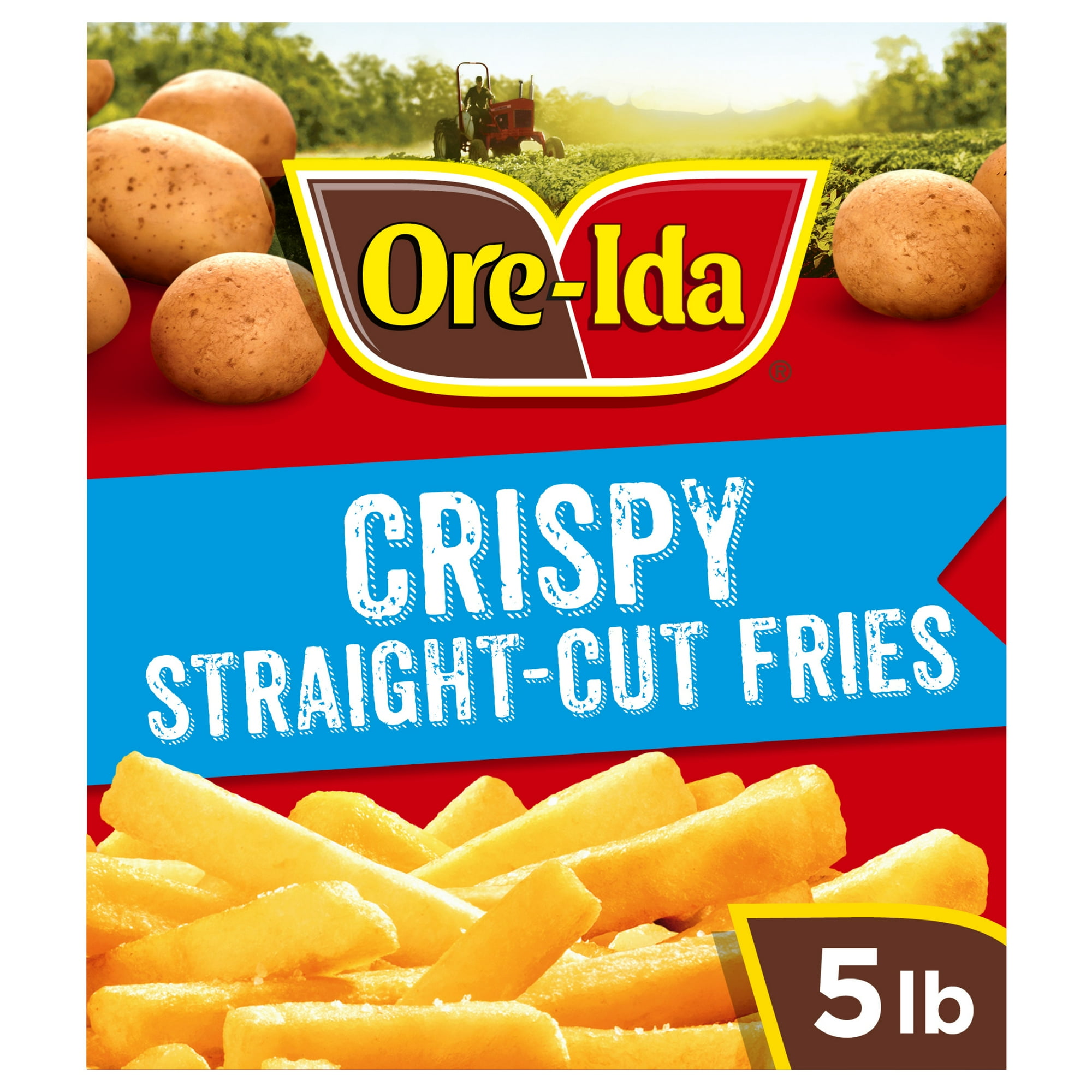 Ore-Ida Crispy Straight-Cut Fries French Fried Frozen Potatoes, 1 Value Size Bag, for Easy Snacks and Dinner Sides, Gluten-Free, 5 lb
