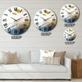 thumbnail image 4 of Designart "Abstract in Dark Blue and Gold V" Fractals Oversized Wall Clock, 4 of 5