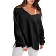 thumbnail image 2 of IMENGL cardigan Col en V Chandail plus Veste, Noir G, Taille m-2TG, 2 of 4