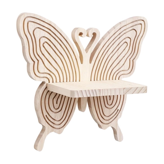 Wall Shelf, Butterfly Shaped Wooden Wall Mounted Shelf, Bohemian Home Decor, Plant Stand for Living Room, Bedroom, Study, Multi Functional Storage Rack, Creative Wall Organizer for Home Decoration