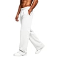 thumbnail image 5 of Men's Baggy Sweatpants Fleece Wide Leg Lounge Pants Drawstring Waist Loose Fit Cotton Jogging Sweat Pants with Pockets White L, 5 of 6