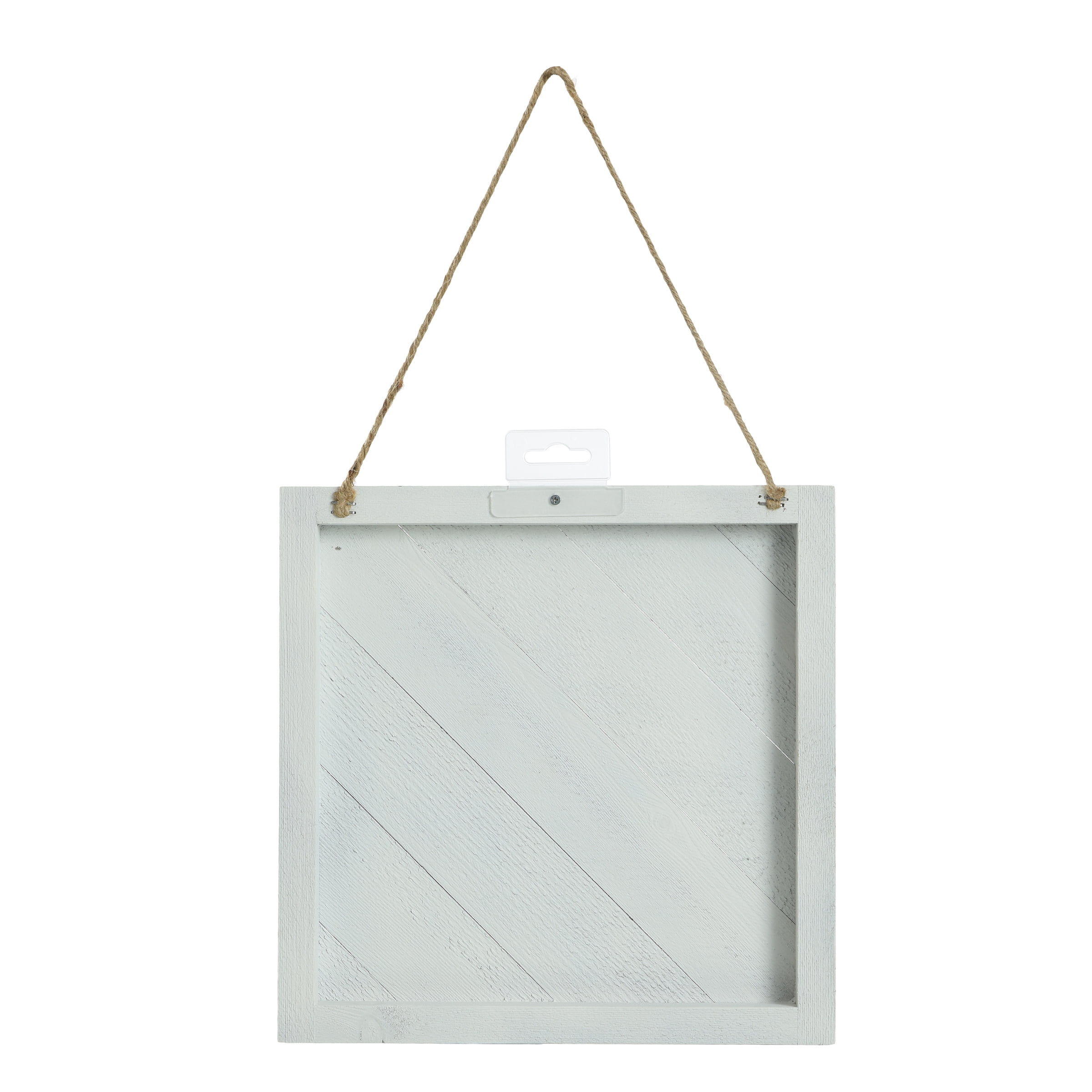 Hello Hobby Wood Diagonal Plank Square Surface, Whitewash 10" x 10", 0.75 lbs.