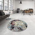 thumbnail image 3 of Ahgly Company Indoor Square Mid-Century Modern Gray Oriental Area Rugs, 5' Square, 3 of 6
