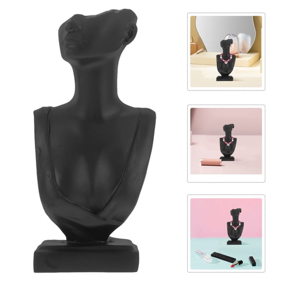 MLINS Bust Mannequin Necklace Display Organizer Model Jewelry Earring Display Stand Resin Jewelry Mannequin Necklace Display Holder