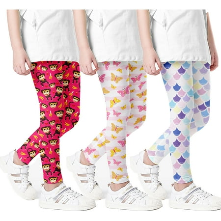

Esaierr 3-10 Years Old Girls Cartoon Printing Leggings Kids Toddler Stretch Trousers Milk Silk Trousers