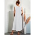 thumbnail image 2 of Womens Maxi Dress 2025 Sleeveless Summer Dresses V Neck Casual Tiered Sundresses with Pockets White M, 2 of 5