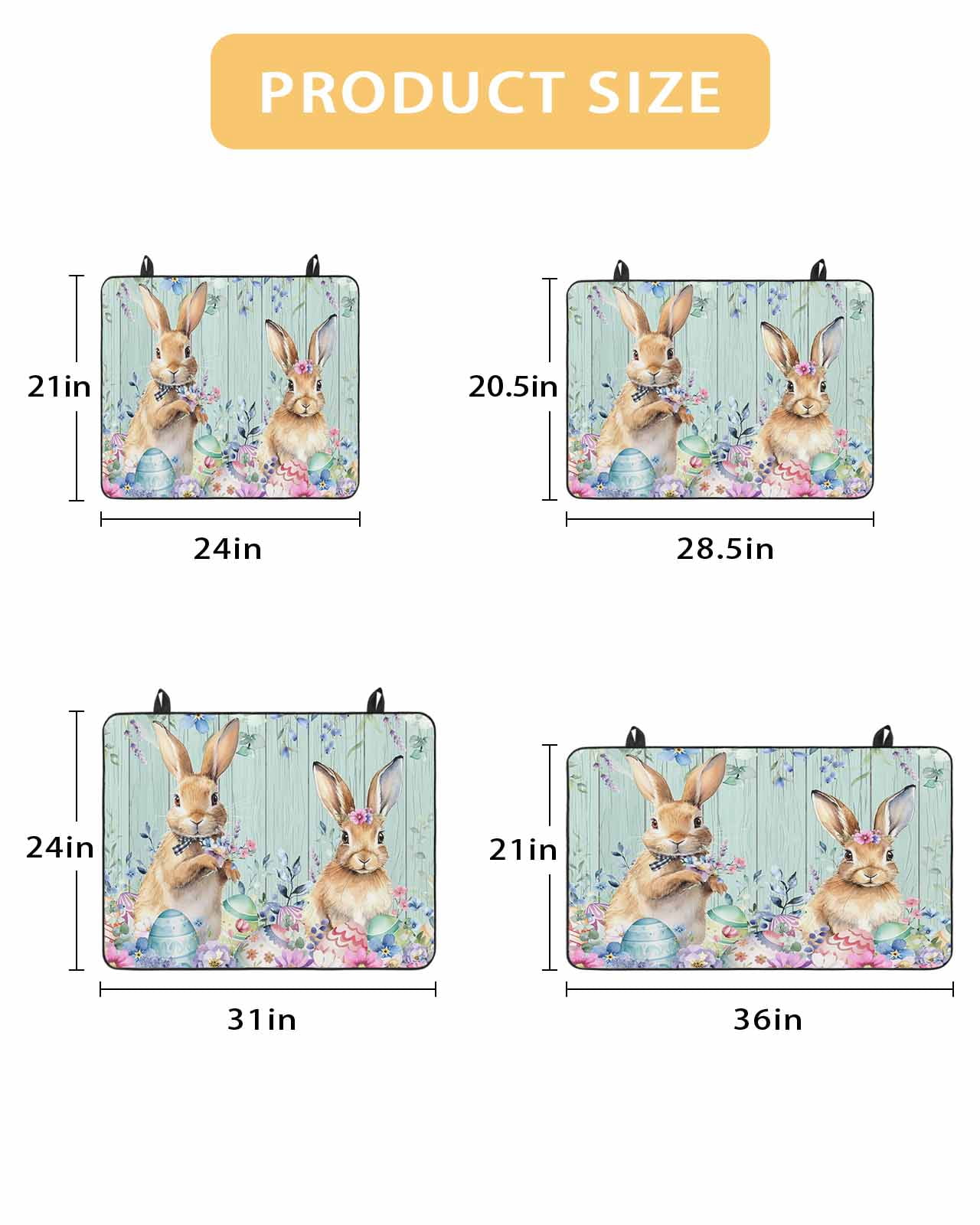 Large Induction Cooktop Protector Mat Bunny Easter Stove Top Covers for Electric Stove, Eucalyptus Leaves Floral Eggs Weeping Wooden Decorative Stove Burner Cover Mats, Glass Top Stove Cover