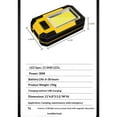 thumbnail image 5 of LED Work Light Rechargeable, Magnetic COB Portable Worklights, 30w Lumens, Job Site Lighting for Car Repairing,Camping,Hunting (Yellow), 5 of 5