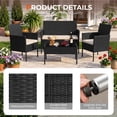 thumbnail image 2 of Gasee 4PCS Patio Rattan Conversation Furniture Set Outdoor Black/Beige Cushion, 2 of 8