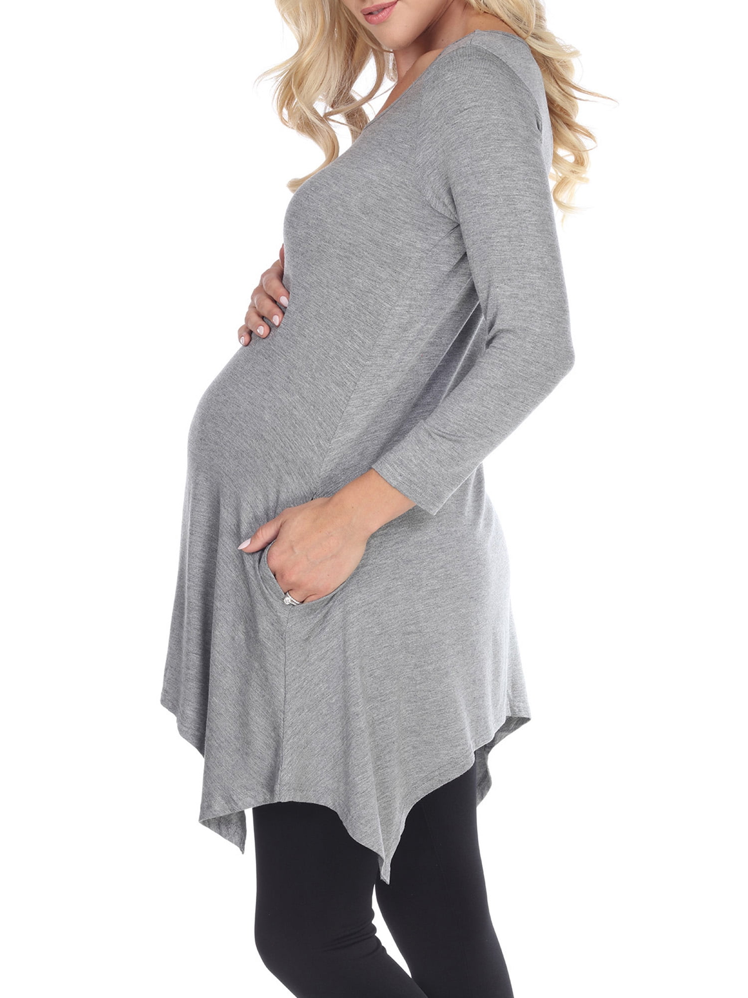 White Mark Women's Maternity Kayla Tunic Top