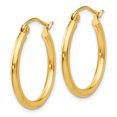 thumbnail image 2 of Boucles d'Oreilles Ronde Classique en Or Jaune 14 Carats 2x20mm, 2 of 8