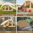 thumbnail image 4 of 4-6 Person Inflatable Tents for Camping, Outdoor Blow Up Tent with Hand Pump, Glamping Family Camping Tent Easy Setup, Luxury Oxford Cabin with Mesh Windows & Doors 4 Season Waterproof Windproof, 4 of 10