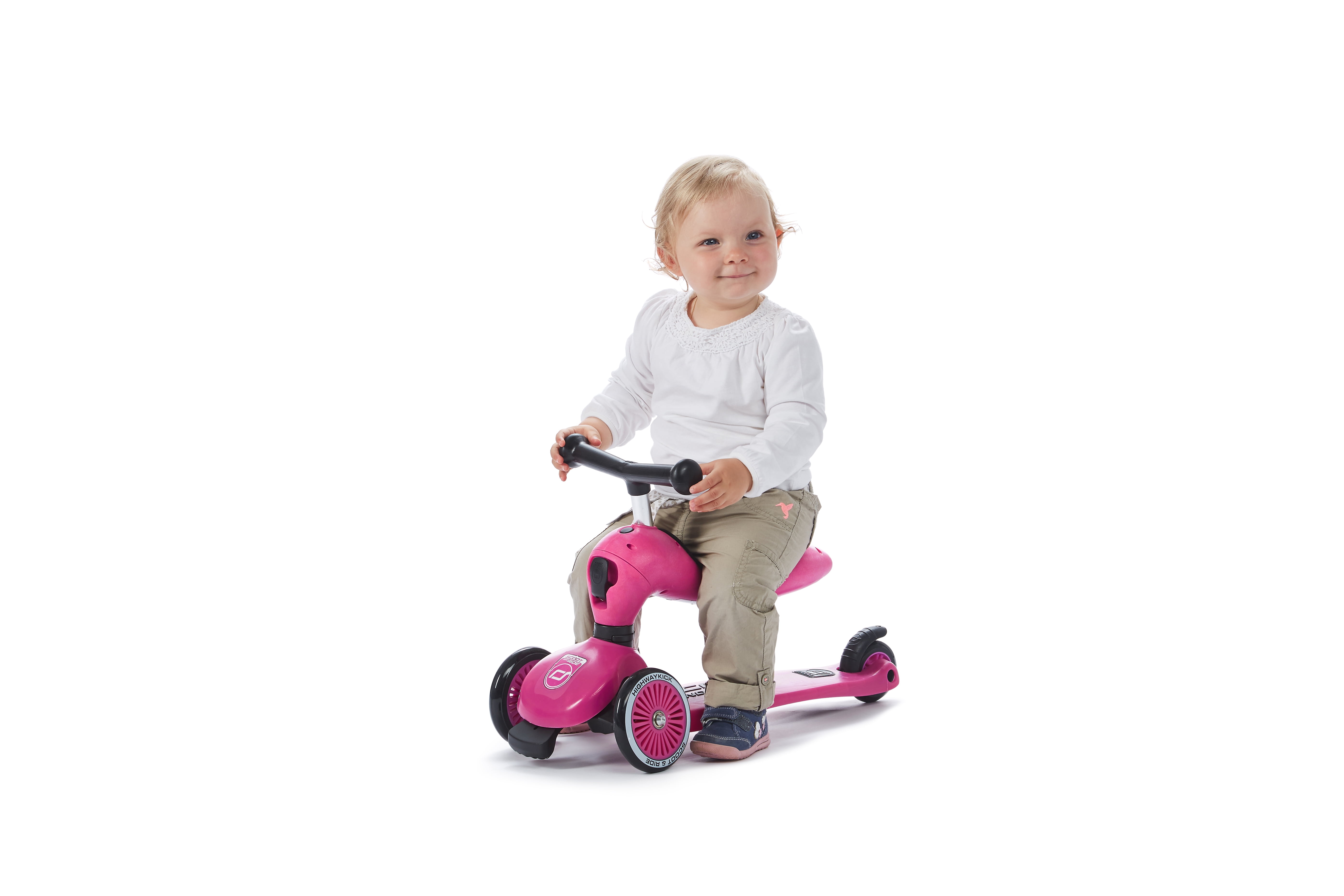 Scoot & Ride - Highwaykick 1 Children Adjustable Seated or Standing 2-in-1  Scooter Including Safety Pad for Tip Prevention - for Ages 1-5