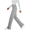 thumbnail image 4 of Fmbrln Womens Wide Leg Pants Baggy Stretchy Waist Straight Leg Pants Office Work Pants Yoga Athletic Pants with Pockets, 4 of 9