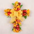 thumbnail image 4 of MXTPOV Exquisite Cross Wreath with Tulips, Creative Spring Wreath with Bow for Wall Decor, Easter Wreaths for Front Door, Easter Decorations, 4 of 5