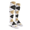 thumbnail image 1 of Golf Knickers Colorful Knee High Argyle Cotton Socks For Men Women and Youth - YYY: White/Black/Khaki - Youth, 1 of 2