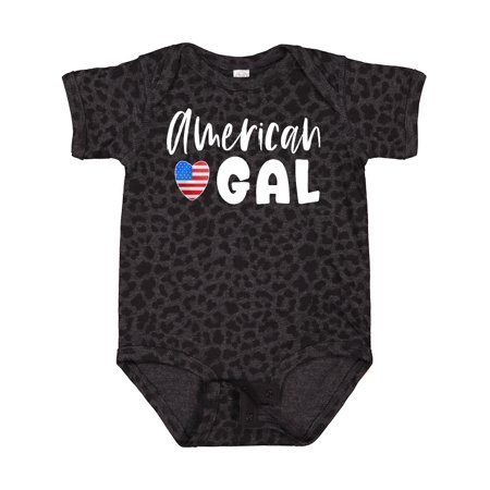 

Inktastic 4th of July American Gal with Heart Flag Girls Baby Bodysuit