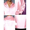 thumbnail image 6 of INSPIRE CHIC Men's Dress Satin V Neck Long Sleeves Button Down Party Shirts S Pink, 6 of 6