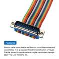 thumbnail image 4 of 2 Pcs IDC Rainbow Wire Flat Ribbon Cable DB25 Male to DB25 Male 11.8 Inch Length 2.54mm Pitch, 4 of 4
