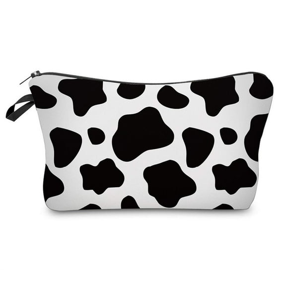 Yucurem Fashion Cosmetic Bag Multifunctional Cow Print Cute Makeup Pouch for Women Girls