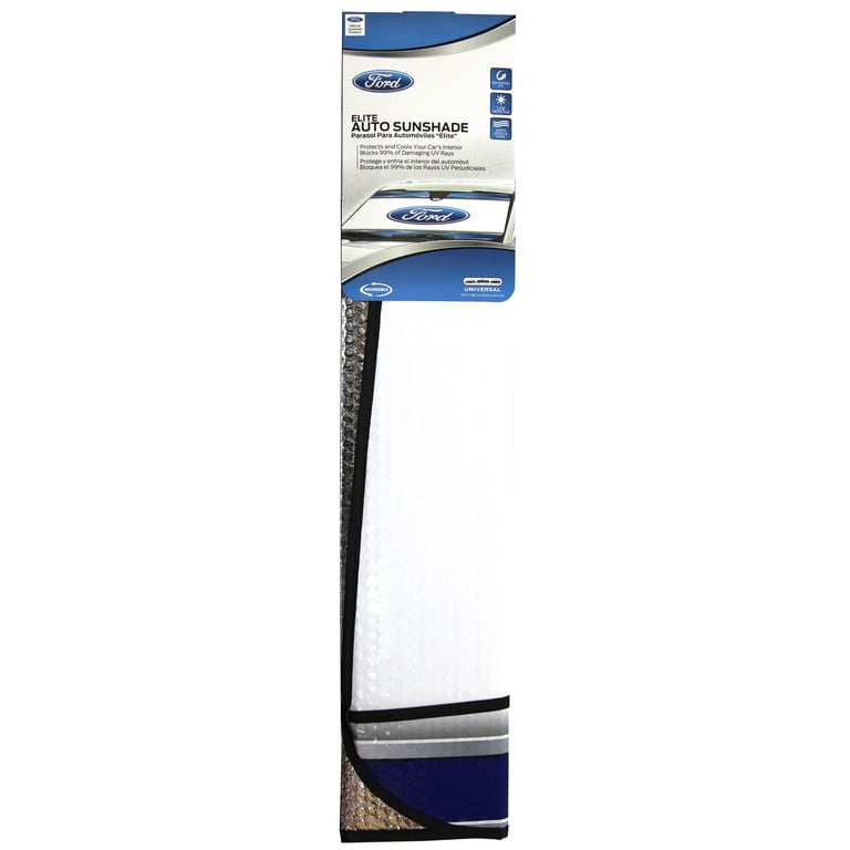 Plasticolor Ford Universal Fit Accordion Sunshade, White, 58 x