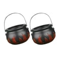 thumbnail image 1 of VERDANVERSE 2PCS Small Cauldron Plastic Candy Pot Black Red, 1 of 8