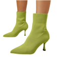 thumbnail image 5 of HAPIMO Women Ankle Boots Pointed Toe Heel Rear Zip Knit Stretch Upper Footwear For Evening Dating And Urban Social Gathering Green 39, 5 of 5
