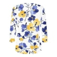 thumbnail image 5 of Babysbule 3/4 Sleeve Floral Printed Thin Button-Down V-neck Blouse & Top, Women's, 5 of 6