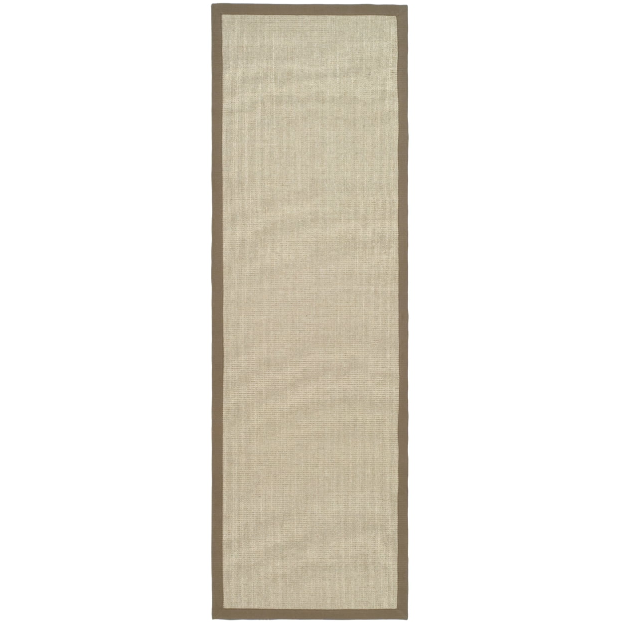 SAFAVIEH Natural Fiber Forrester Border Sisal Area Rug, Taupe/Light Brown, 6' x 9'