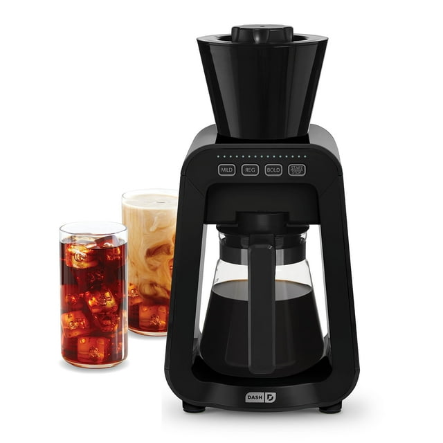 Máquina de preparación rápida en frío DASH con tecnología VacuPress™ con jarra de vidrio para 40 onzas de café instantáneo fresco o té helado