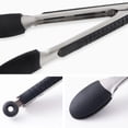 thumbnail image 4 of Pinzas de bloqueo Messermeister con revestimiento de silicona, 23 cm, color negro, 4 of 5