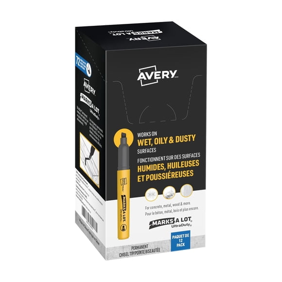 Avery Marks A Lot UltraDuty Permanent Markers, 5mm Chisel Tip, For Jobsites and Tough Enviroment, W