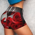 thumbnail image 4 of Fotbe Red Wine Rose Shorts Sin Costuras – Shorts Deportivos de Cintura Alta para Mujer, Elásticos para Gimnasio, Yoga, Running o Ciclismo-X-Large, 4 of 8
